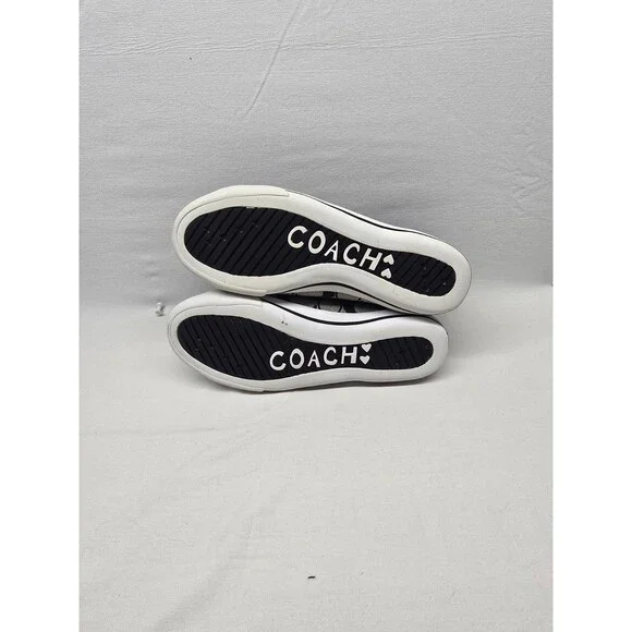 Coach Slip On Sneakers Womens 7.5 Monogram Logo Poppy Canvas Y2K Designer - Picture 9 of 9